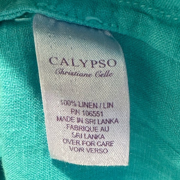 Calypso by Christiane Celle Dress Teal Large - Picture 6 of 6